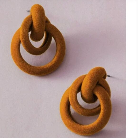 ❤️ FREE Fluffy Link Lock Stud Boho Hipster Hippie Classy Art Chic Deco Earrings - Picture 3 of 3